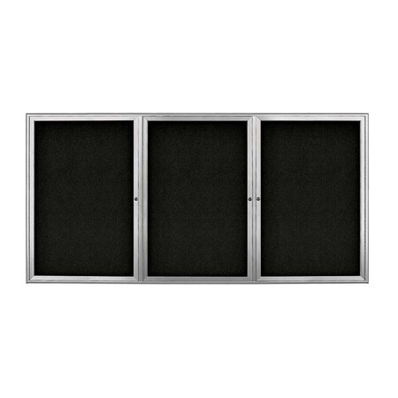 United Visual Products Sliding Door Indoor Enclosed Corkboard, 9 UV9030ACS-GOLD-CLOUD